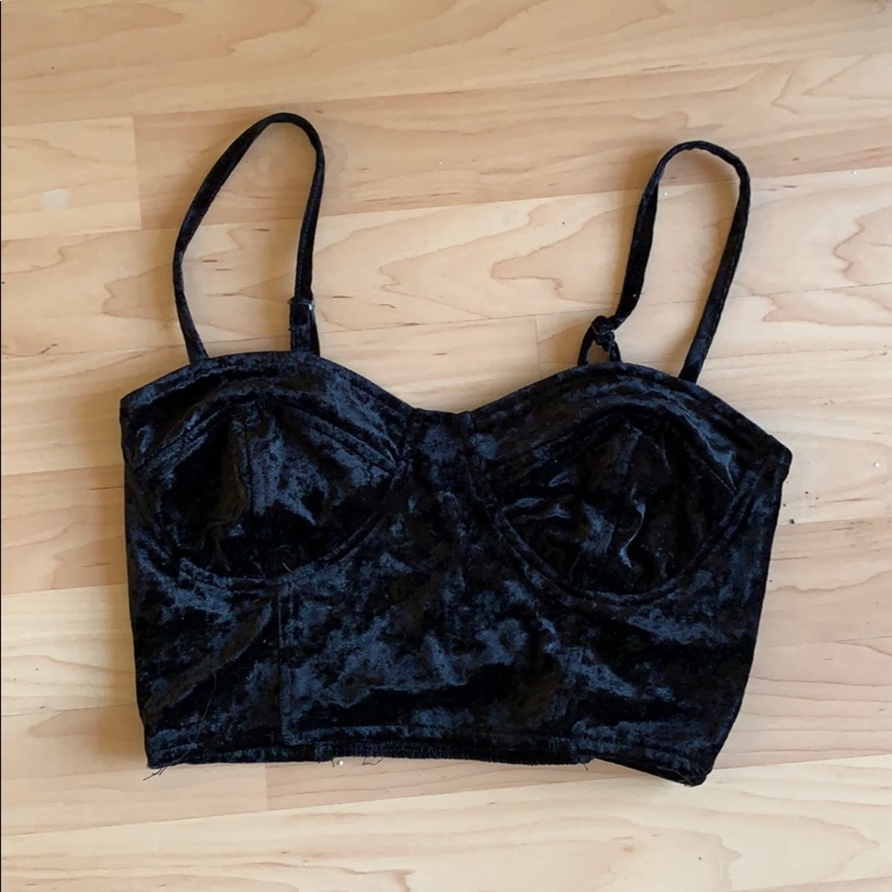 MINKPINK velvet bustier crop top